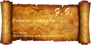 Fekete Izabella névjegykártya